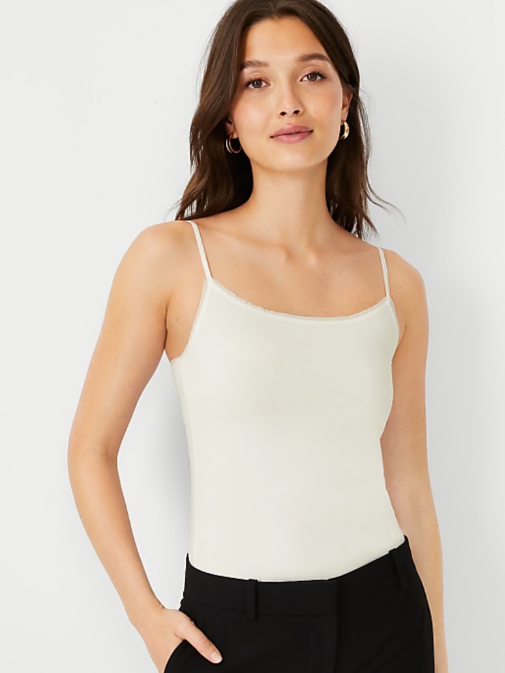 Ann Taylor Small White Stretch Cami Tank Top - NWOT